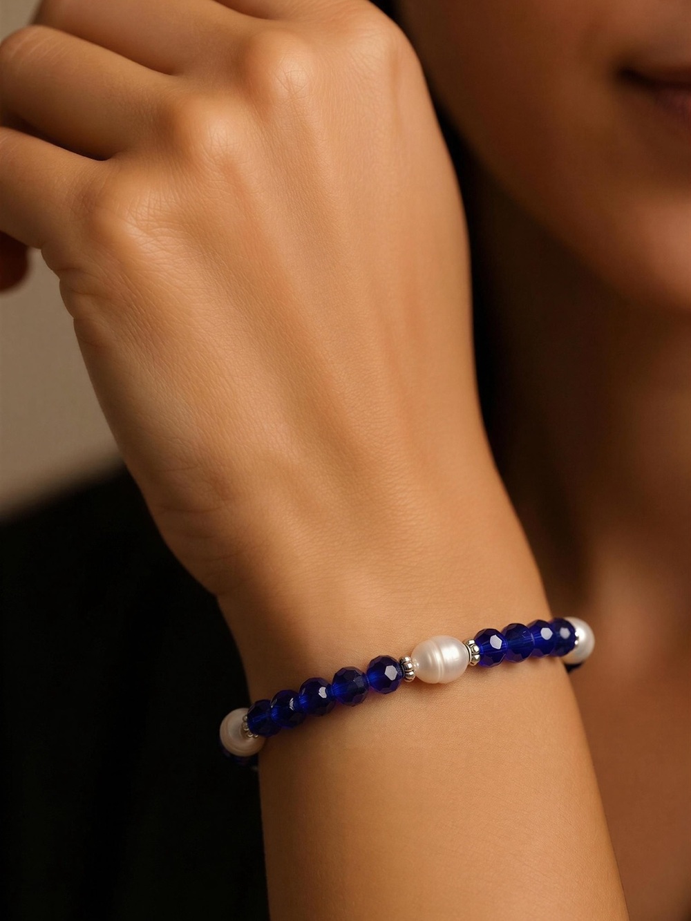 Luminous Blue Crystal adjustable bracelet scroll to see colors